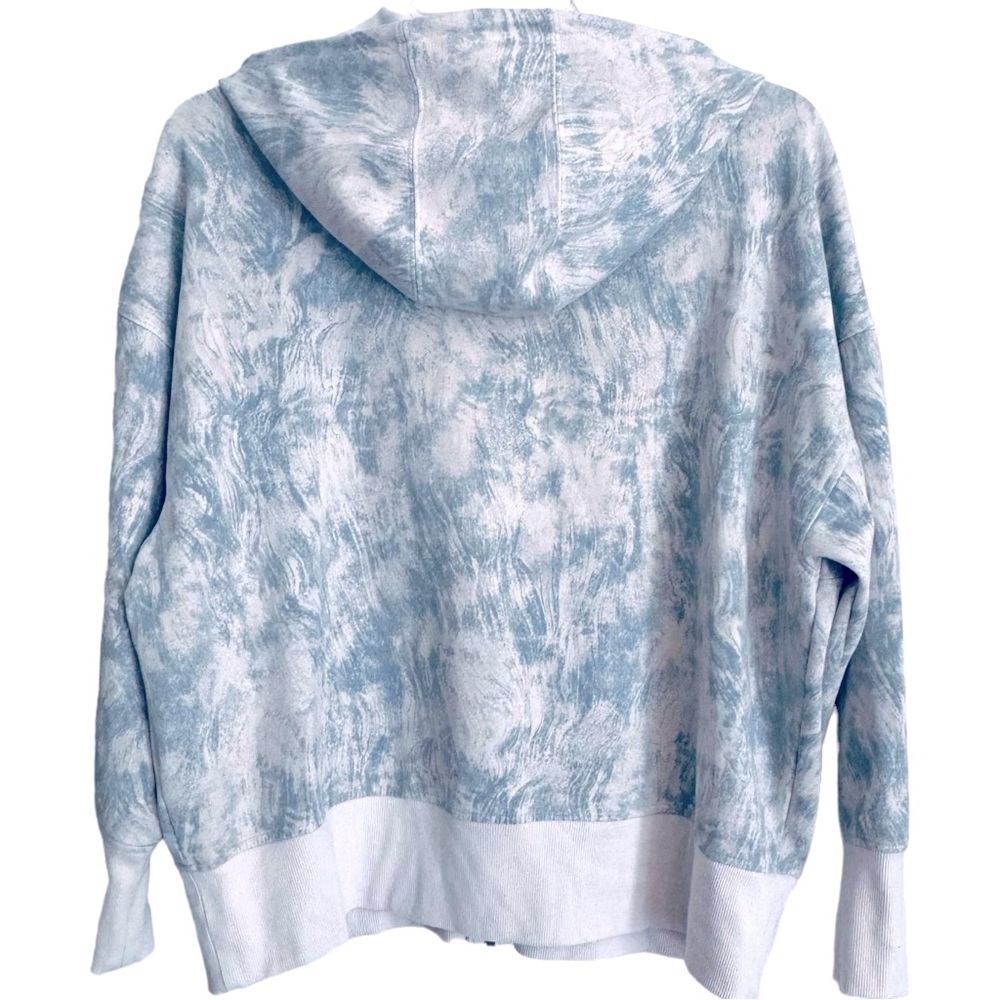 NWOT Old Navy Size XXL Dynamic Fleece Full Zip Hoodie Blue-Gray Brush Strokes - Picture 2 of 4